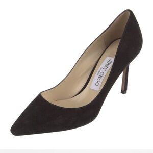 Jimmy Choo Black Suede Pointed-Toe Stiletto Pump